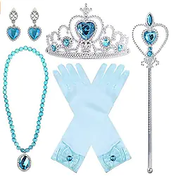 Princess Elsa Gloves Necklace Outfits Girls' Movie Cosplay Halloween Purple Yellow Rosy Pink 1 Ring Gloves Crown Halloween Children's Day Masquerade Rhinestone Fabric Plastic / Earrings / Wand / Wand Lightinthebox