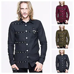 Knight Ritter Punk Gothic Street Style Blouse / Shirt Men's Costume Vintage Cosplay Party / Evening Long Sleeve Blouse Masquerade Lightinthebox