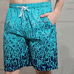Men's Swim Shorts Swim Trunks Board Shorts Drawstring Elastic Waist Graphic Comfort Breathable Short Casual Holiday Beach Streetwear Stylish BlackGrey Blue Lightinthebox