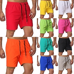 Men's Swim Shorts Swim Trunks Board Shorts Beach Shorts Running Shorts Drawstring Elastic Waist Plain Print Quick Dry Outdoor Short Casual Beach Cotton Blend Shorts Casual / Sporty Green Black Lightinthebox