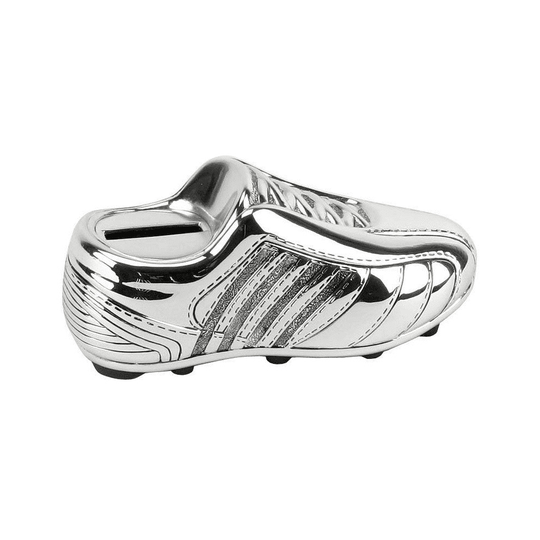 Silver Plated Fotball Boost Money Box - Baby Gift Christening Gift