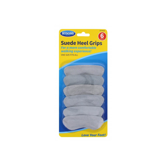 6 Suede Heel Grips Value Comfort Blister Anti-Slip Walking One Size