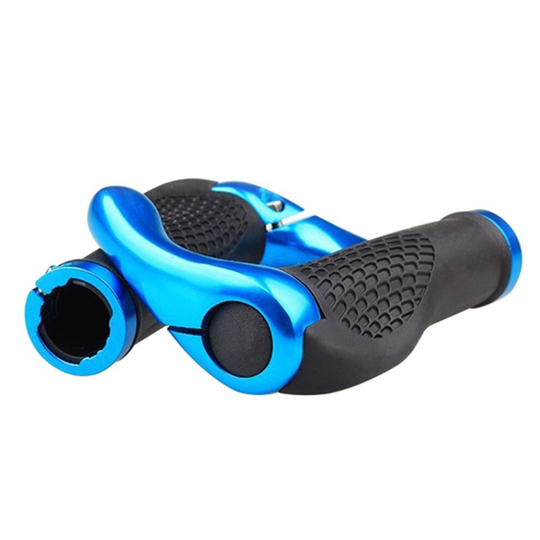 Cycling Lock-On Ends Handlebar Grips Blue