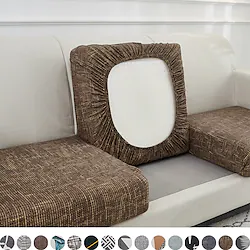 Stretch Sofa seat Cushion Cover Slipcover Elastic Couch Armchair Loveseat 4 or 3 SeaterGrey BlackSoft Durable Washable Lightinthebox