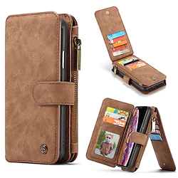 Phone Case For Apple Wallet Card with Stand with Wrist Strap Magnetic Flip Solid Colored PU Leather Lightinthebox