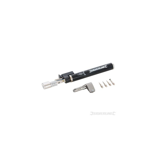 195mm Silverline Gas Soldering Iron - gas soldering iron silverline 195mm 497837 butane ignition
