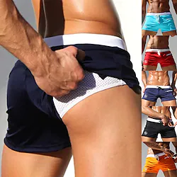 Men's Swim Shorts Swim Trunks Quick Dry with Mesh Lining Board Shorts Drawstring Zipper Pocket Breathable Bottoms - Swimming Surfing Beach Water Sports Solid Colored Spring Summer Lightinthebox