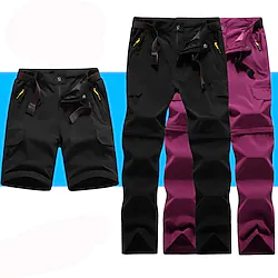 Women's Convertible Zip Off Pants Hiking Pants Trousers Summer Outdoor Regular Fit Waterproof Breathable Quick Dry Stretchy Pants / Trousers Dark Grey Black Elastane Hunting Fishing Climbing S M L XL Lightinthebox
