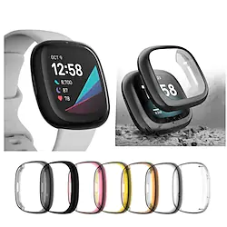 Anti Ultra thin Electroplated Soft TPU Case Full Cover Screen Protector Watch Accessories Shell for Fitbit Versa 3 Fitbit Sense Lightinthebox