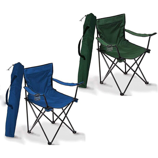 Fine Garden Folding Camping Chair, Lightweight Portable Foldable Camping Chair for Fishing Beach With Cup Holder, Perfect for Caravan trips,