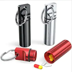 Flat Head Round Aluminum Alloy Cartridge Keychain Earplugs Packaging Jar Sealed Storage Waterproof Bin Lightinthebox