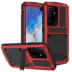 Military Heavy Duty Aluminum Metal Phone Case For Samsung Galaxy S22 Ultra Plus S21 S20 Note 20 Ultra A32 5G Built-in Screen Protector Stand Full Body Waterproof Shockproof Cover Lightinthebox