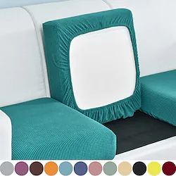 Stretch Sofa seat Cushion Cover Slipcover Elastic Couch Armchair Loveseat 4 or 3 Seater Grey Plain Solid Soft Durable Washable Lightinthebox