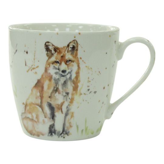 Set Of 4 Leonardo Collection Jumbo China Mug Gift Boxed Country Fox Theme 500ml