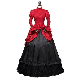 Rococo Victorian Ball Gown Vintage Dress Party Costume Masquerade Prom Dress Women's Costume Vintage Cosplay Party Halloween Carnival Long Sleeve Dress Masquerade Lightinthebox