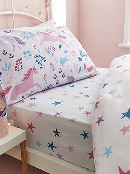 Bianca Fine Linens Woodland Unicorn And Stars Cotton Fitted Sheet