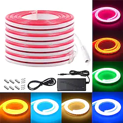 3~5m 9.8~16.4ft Multicolor Flexible Neon LED Strip Rope Lights 120 LEDs / Meter 2835 SMD IP65 Waterproof Flexible with DC12V Power adapter for Outdoor Party Home Decoration Lightinthebox