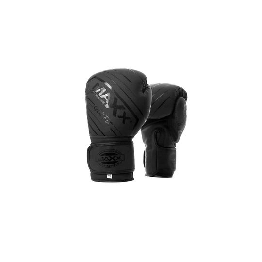 (14oz) Maxx® New Full Black Leather Boxing Gloves MMA Training Fight Sparring Boxing Glove