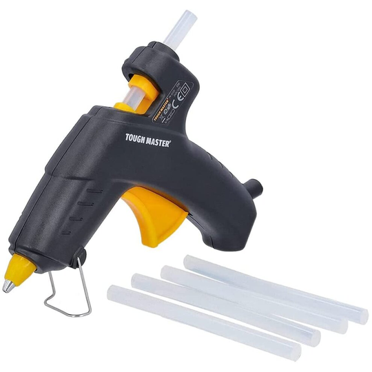 TOUGH MASTER 10W Mini Hot Glue Gun With 5pcs 7mm x 100mm Adhesive Melt Glue Sticks For DIY Repairs, School Projects, Hobby Art...