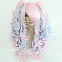 Cosplay Costume Wig Synthetic Wig Sweet Lolita Curly Wavy Loose Wave Natural Wave Curly Wig Blue / Black Rainbow Purple / Blue Pink / Blonde Pink blue Synthetic Hair 25 inch Women Lightinthebox