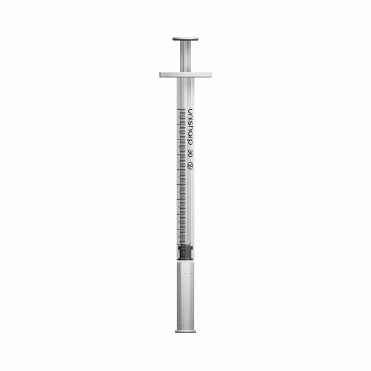 1ml 0.5 inch 30g Unisharp Syringe & Needle Box of 100