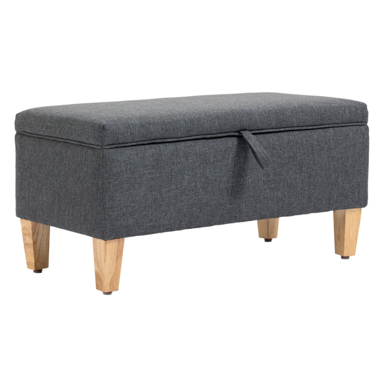 HOMCOM Linen Storage Ottoman Box Toy Chest Footstool w/ Legs