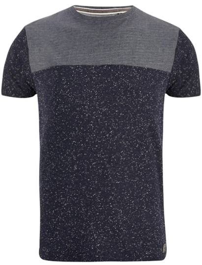 T-Shirts Winfrey Panelled Crew Neck Neppy T-Shirt in Navy / S - Tokyo Laundry