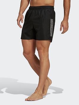 adidas Short Length Mid 3-stripes Swim Shorts, Black, Size Xl, Men