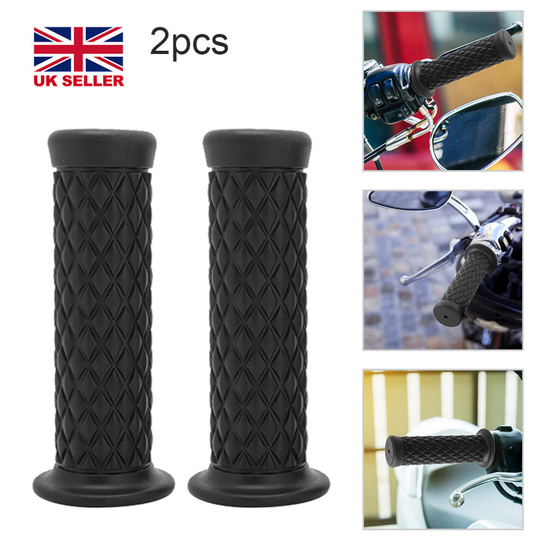 22mm 7/8" Universal Black Motorcycle Motorbike Rubber Handlebar Handle Bar Grips