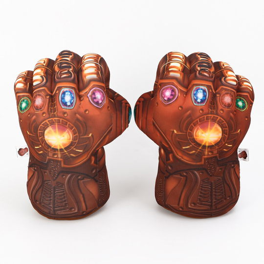 (Thanos) 1Pair Spider-Man Hulk Plush Gloves Boxing Gloves Cosplay Kids Toys Gift