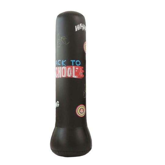 (Black, 1.2m) Adults Kids Inflatable Punching Bag Free Standing Boxing Post Fitness Training