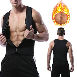 Sweat Vest Sweat Shaper Sauna Vest Sports Neoprene Yoga Gym Workout Exercise Fitness Zipper Weight Loss Tummy Fat Burner For Men's Abdomen Lightinthebox