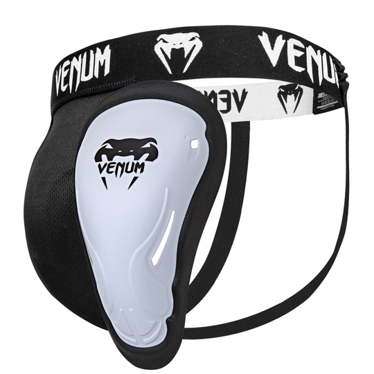 (White, L) Venum Challenger MMA Boxing Groinguard & Support Protection White/Black