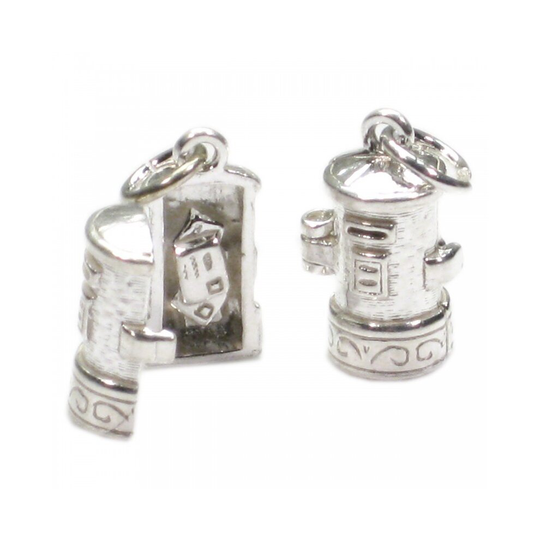 Postbox Pillar Box opening strlng silver charm .925 x1 Royal Mail charms