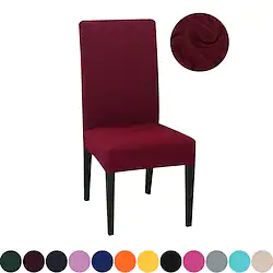 Stretch Kitchen Chair Cover Slipcover for Dinning Party Black Green Red Grey Solid ColorSoft Durable Washable Lightinthebox