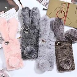 Case For Apple iPhone 14 Pro Max iPhone 13 Pro Max 12 11 X XR XS Max 8 7 Plus Shockproof Dustproof Back Cover Rabbit Solid Colored Textile TPU Lightinthebox
