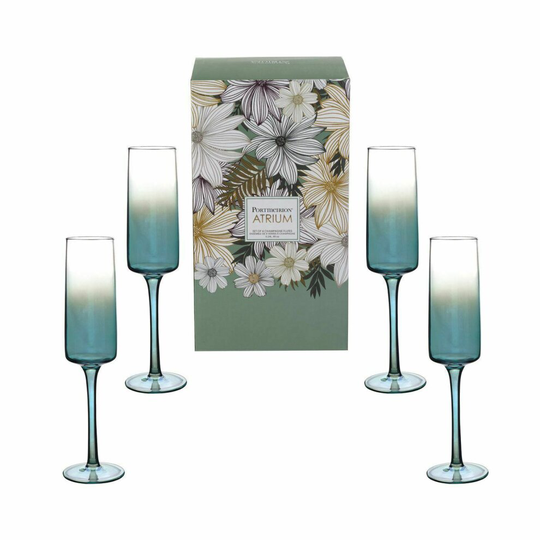 Portmeirion Atrium Collection Champagne Flute Set of 4 Boxed