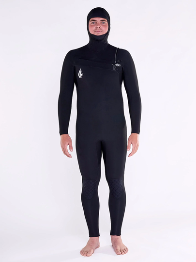 Men's Volcom Modulator 5/4/3Mm Hooded Chest zip Wetsuit - BLACK