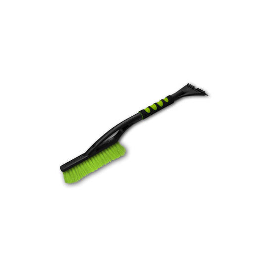 Long reach ice scraper and snow brush with soft grip handle