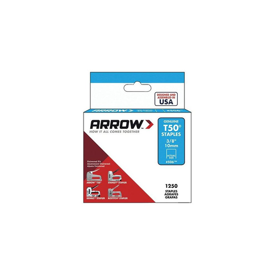 Arrow Staples T50 3/8"- 10mm (Box Of 1250)