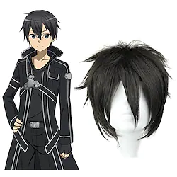 SAO Alicization Kirito Cosplay Wigs Men's 12 inch Heat Resistant Fiber Anime Wig Lightinthebox