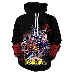 Inspired by My Hero Academia Boko No Hero Cosplay Costume Hoodie Back To School Print Hoodie For Men's Women's Adults' Terylene Lightinthebox