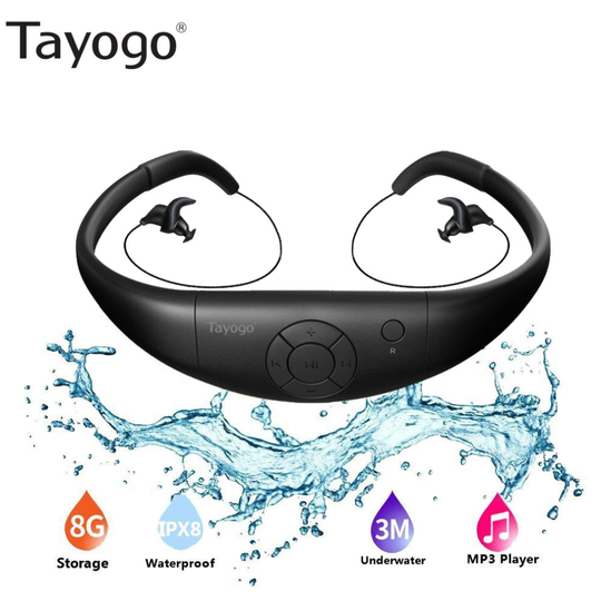 waterproof swimming mp3 player 8GB headphone
