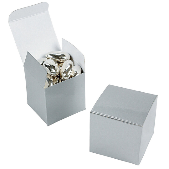 12 Mini Matt Silver 5cm Gift Boxes | Cardboard Gift Boxes