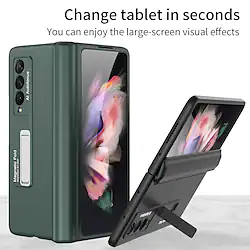 Phone Case For Samsung Galaxy Full Body Case Z Fold 4 Z Fold 3 Magnetic Flip Kickstand Shockproof Solid Colored TPU Metal Lightinthebox