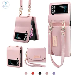 Phone Case For Samsung Galaxy Wallet Card Z Flip 4 Z Flip 3 Bumper Frame Full Body Protective Dustproof Solid Colored PU Leather Lightinthebox