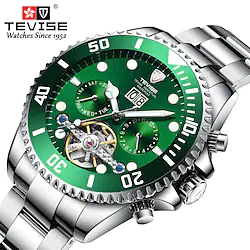 Tevise Mechanical Watch for Men Analog Automatic self-winding Stylish Formal Style Waterproof Calendar Noctilucent Alloy Alloy Fashion Lightinthebox