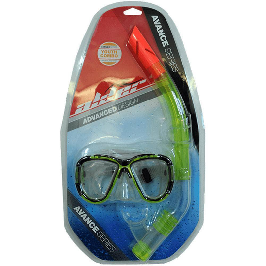 Ocean Blue Advance Youth Combo Snorkel and Mask Green O/S (one size)