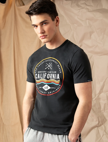 T-Shirts Montara Surf Motif Cotton Jersey T-Shirt In Pirate Black - Tokyo Laundry / M - Tokyo Laundry
