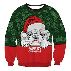 Inspired by Christmas Dog Sweatshirt Anime Graphic Top For Men's Women's Unisex Adults' 3D Print 100% Polyester Lightinthebox